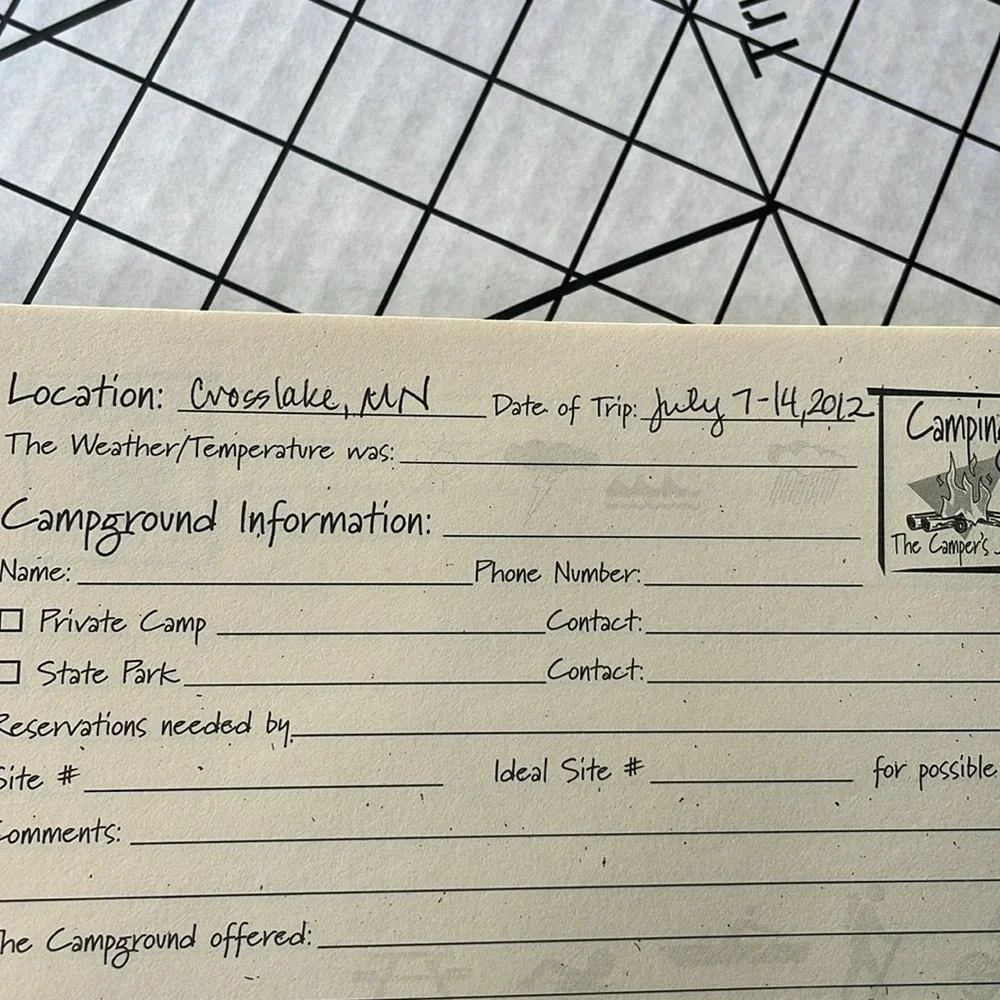 Camping, The Camper's Journal c1997 Journal's Unlimited